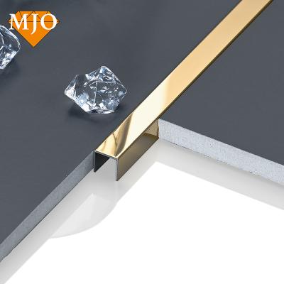 China Foshan MJO Contemporary High Quality Decorative Profiles Different Shapes Metal Tile Trim 304 Stainless Steel Tile Trim For Wall Decoration for sale