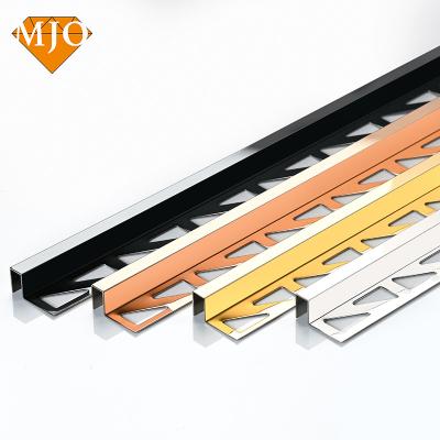 China Foshan MJO Modern Hot Sale Tile Corner Profiles Wall Decor Strip For Wall Edges Decoration Q Shape 304/316 Stainless Steel Tile Trim for sale