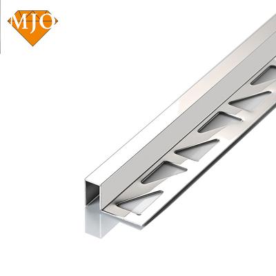 China From Foshan MJO Factory Modern Tile Trim Stainless Steel Tile Straight Edge Trim For Wall Edges Decoration 304/316 Metal Tile Trim for sale