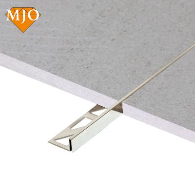 China Foshan MJO Contemporary Hot Sale Stainless Steel Tile Trim For Floor Or Wall Edges Decoration Q Shape Tile Edging Profiles Metal Tile Trim for sale