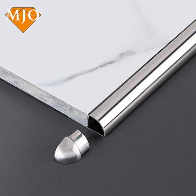 China Foshan MJO Contemporary High Quality Stainless Steel Tile Trim For Wall Decoration OEM Logo Metal Tile Profiles With Building Accessories for sale