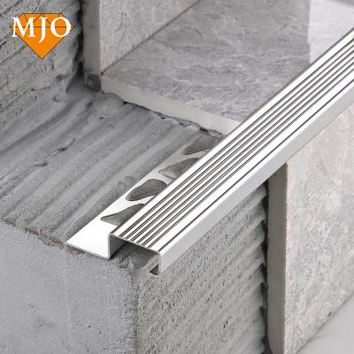 China Foshan Modern Factory MJO Wholesale Trim For Stairs Edge Metal Stair Strips Modern Style Stair Nosing Anti-Slip Strip Free Sample for sale