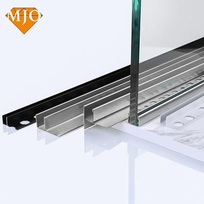 China Foshan MJO Style Modern Modern Profile For Glass OEM Logo Clamping Glass Profile Railing Stainless Steel Glass Profile Railing Bracket for sale