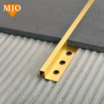 China Foshan Factory MJO Modern Luxury Brass Tile Trim Copper Tile Trim For Floor Decoration Easy Installation Bronze Tile Trim OEM Logo for sale