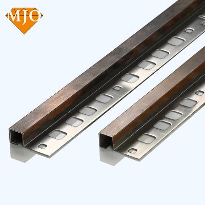 China Foshan MJO Modern Luxury New Design Brass Tile Trim For Wall Decoration Tile Trim Metal Tile Building High Quality Copper Profiles for sale