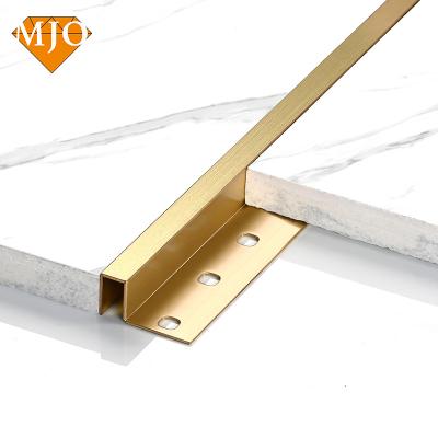 China Foshan MJO Modern Hot Selling Brass Tile Trim For Wall Decoration U Shape Copper Tile Profile Trim Metal Tile Profile Factory Directly for sale