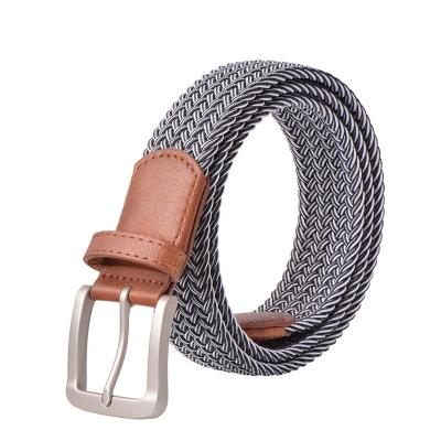 China Elastic Woven Mens Womens Canvas Fabric Stretch Braided Belts Multicolor for sale