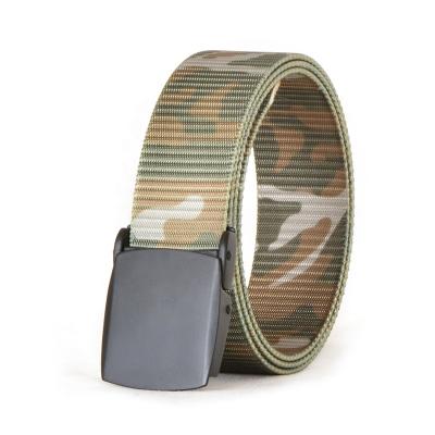 China Cloth Men's and Boys' Web Nylon Military Belt - One Adjustable Nylon Waist Strap and Metal Plate Buckle for sale