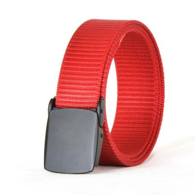 China Breathable Red Nylon Cloth Nylon Canvas Men Military Tactical Waist Belt With Zinc Alloy Buckle for sale