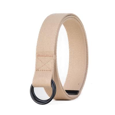 China Canvas Fabric Web Belt, Web Belt For Men/Women With Metal Double D Ring Buckle 1.18in Wide for sale