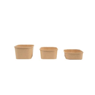 China Bio-degradable Pla Biodegradable Compostable Disposable Kraft Paper Salad Bowl With Pet Lid for sale