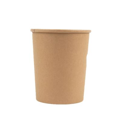 China Bio-degradable 380ml,520ml,720ml,998ml,1090ml Pla Coating Ripple Wall Kraft Paper Hot Noodle Soup Bowl With Pp Lid Cover for sale