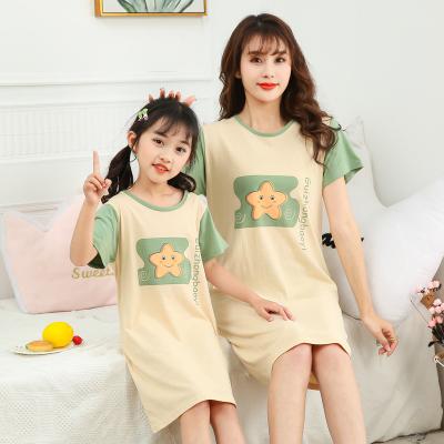 China QUICK DRY Princess Night Dress Mom Summer Family Look Girls Rabbit Nightgowns Kids Cotton Pajamas and Girl Dress Family Matching for sale