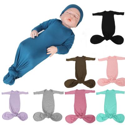 China Breathable Sleep Robe OEM ODM Organic Worsted Solid Color For Baby Sleep Suit Newborn Soft Tied Sleeping Bag for sale