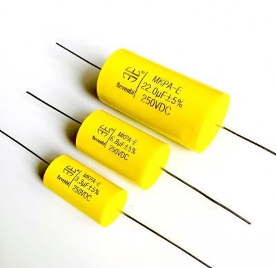 China Audio Crossover Bevenbi Polyester Film Axial Capacitor 2.2UF 2.2MFD 250V 225J250V 5% for CBB Audio Capacitor for sale