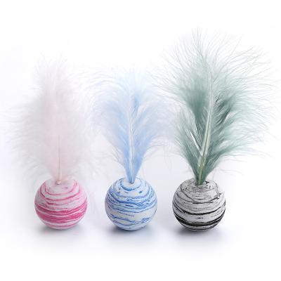 China New Viable Interactive Starry Ball Cat Toy EVA Sky Feather Cat Toy Interactive Cat Toy for sale