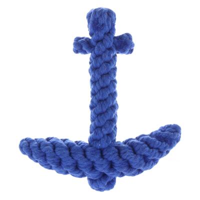 China Wholesale Viable Pet Products Braided Toy Blue Molar Bite Rope Anchor Dog Interactive Toy Dog Chewing Toy for sale