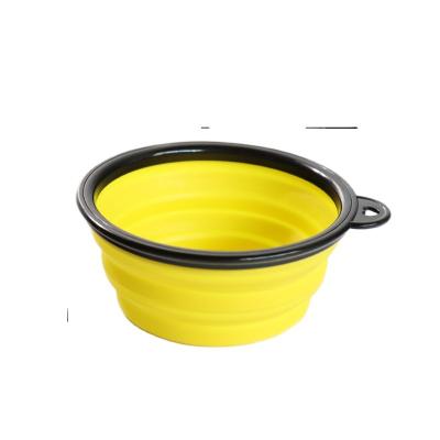 China Viable Protective Travel Colorful Cute Folding Silicone Pet Portable Feeding Collapsible Bowl for sale