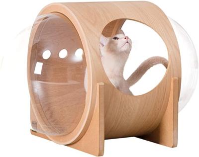 China Wholesale Breathable Modern Wooden Pet Cat Bed Oval Wooden Cat Bed for sale