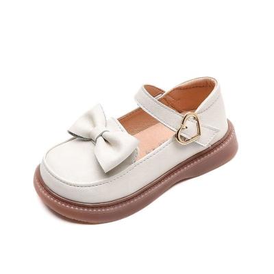 China Light 2022 Spring And Autumn Soft Single Bow Single Girls Little Girls Princess Shoes Children Leather Shoes for sale