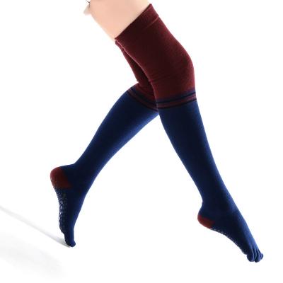 China Breathable Ready To Ship Warm Five-Finger Non-Slip Cotton Over The Knee High Dance Yoga Sock All Season For Women for sale