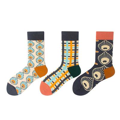 China Breathable Fashion Funny Cartoon Design Unisex Combed Cotton Student Crew Socks 3 Pairs One In Spring for sale