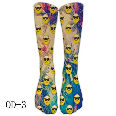 China QUICK DRY custom logo lugs heat sublimation printed Christmas socks cartoon autumn and winter medium tube socks for sale