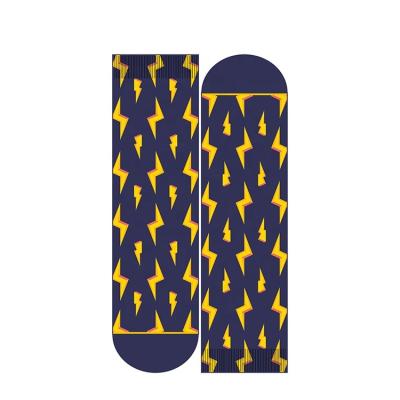 China Latest Design Sports Wholesale Customized Unisex Novelty OEM Lightning Pattern Tube Sports Digital Printed Socks for sale