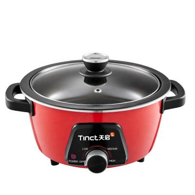 China Commercial Hot Sale Multi Function Cooker Electric Cooking Hot Pot Pan With Tempered Glass Lid for sale