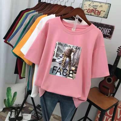 China Summer collarbone eco-friendly design feeling short shirt women's short-sleeved sweater T-shirt stock thin clothing for sale