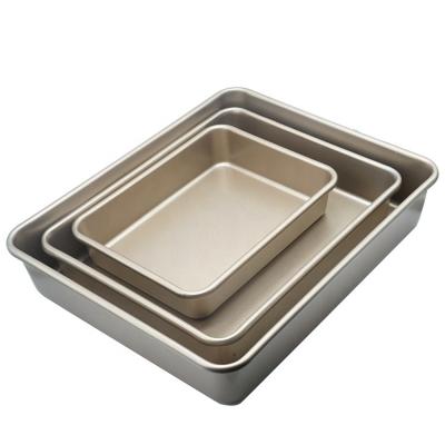 China Sustainable Aluminum Baking Tray Square Cake Tray Pizza Baking Tray for sale