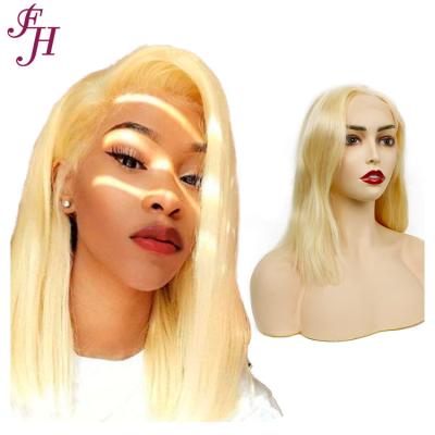 China High Quality FH 13x4 Silky Straight Wave Colored Swiss Blonde Brazilian Lead Lace Front Human Hair Wig 613 Wigs for sale