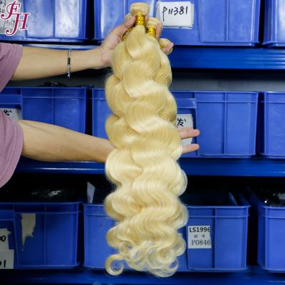 China Original FH 100% Body Wave Virgin Hair Weave Cuticle Aligned 613 Blonde Hair Bundles Body Wave Hair Bundles for sale