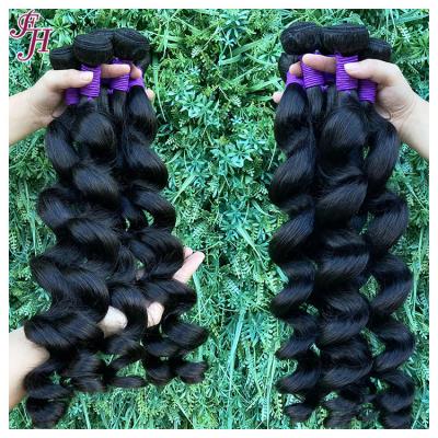 China Loose Wave FH 100% Virgin Indian Indian Hair Cuticle Aligned Raw Hair Weaves Loose Wave Hair Bundles for sale