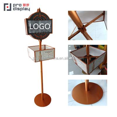 China Promotion Wooden Custom Wholesales Coated Design Metal Advertising Floor Display Stand for sale