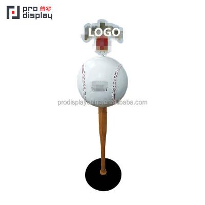 China Powder Coated Creative Customized Metal Baseball Design Floor Standing Displays for sale