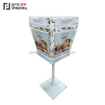 China Powder Coated Professional Metal Custom Rotating Plastic Standing Type Display Stand for sale