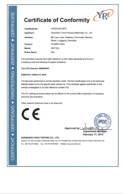 Certificate of Conformity - Shenzhen jingxiecheng hardware co,.ltd