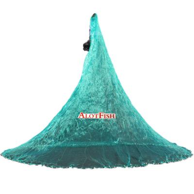 China Cheap Price Monofilament Cast Net America Style 12ft 1.25LB/FT Lead Lead Fishing Net Hand Throw Net for sale