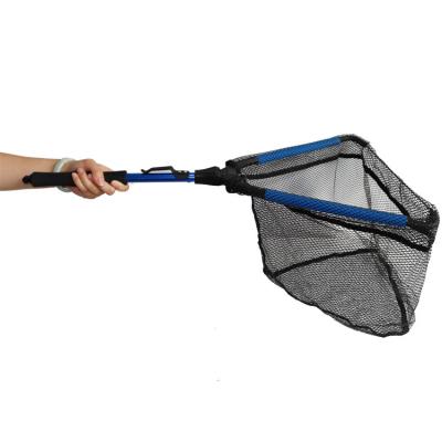 China Wholesale Folding Aluminum Rubber Coated Aluminum Mesh 1 Section Landing Net for sale