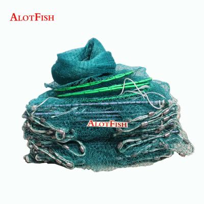 China PE Long Train Trap 19 Sections Paddy Field Eel Trap Green Lobster Folded Fishing Cage for sale