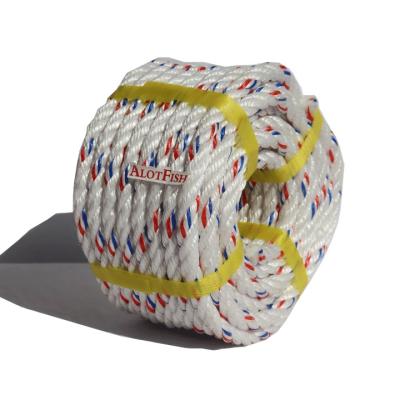 China High Tenacity 100% Virgin Polypropylene Rope 3 Strands Material, Twisted Type PP Rope PP Rope for sale