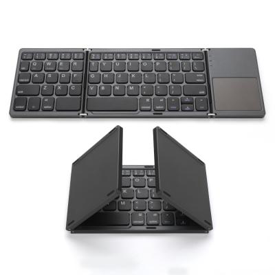 China Wireless Foldable Keyboard Folding Wireless Keyboard for iPad IOS Tablet PC Mobile Phone Portable Blue Tooth with Touch Pad for sale