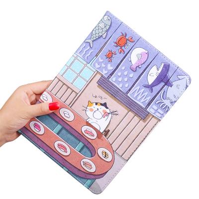 China Light Weight For iPad Mini 6 Cartoon Case 8.3 inch Folding PU Leather Stand Protective Tablet Japanese Sushi Cover 2021 for sale