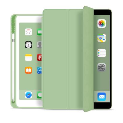 China With Pencil Slot Pencil Groove And Hole For New iPad 10.2 Inch 7th 8th Gen 2020 Case With Triple Pencil Holder PU Leather Smart Cover Wake Function Pen Slot sleep for sale