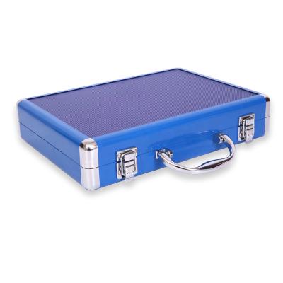 China Portable Blue Customized Shockproof Aluminum Storage Case With Cutout Holes And Panel for sale