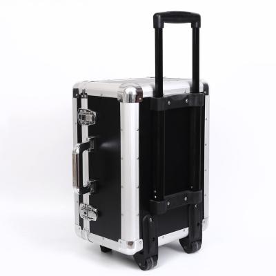 China Portable High Quality Large Storage Capacity Aluminum Alloy Beauty Luggage Filter Mount Trolley Cases for sale