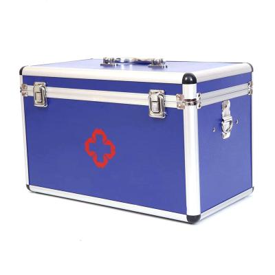 China Portable Factory Directly Supply Blue Aluminum Sturdy Durable Medical First Aid Kit Aluminum Case Box for sale