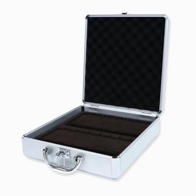 China Custom Silver Safety Chip Poker Set Storage Case Wholesale High Quality Portable Aluminum for sale