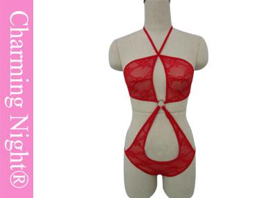 China Ropa interior determinada de la una pieza del cordón del fetiche de la mujer del encaje sexy de Shorty de las bragas rojas maduras del sujetador en venta